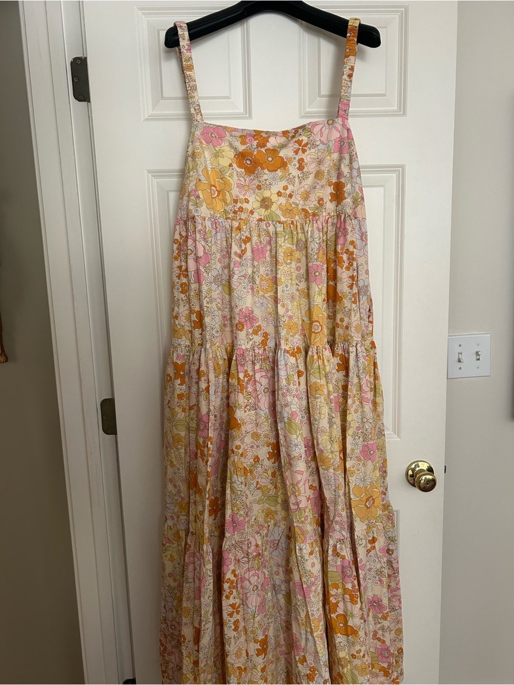 Free People Park Slope Maxi Sundress in Pink, Orange, and Yellow - Picture 2 of 6